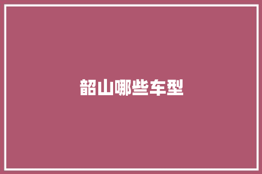韶山哪些车型