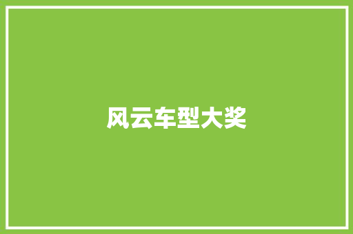 风云车型大奖