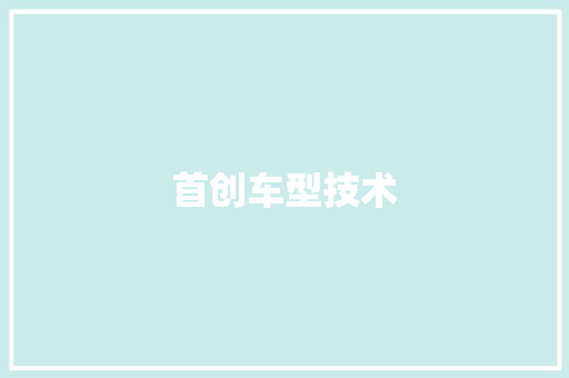 首创车型技术
