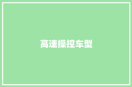 高速操控车型 新能源汽车