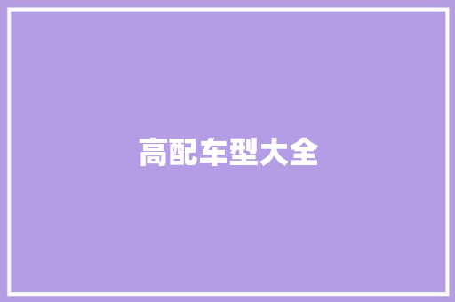 高配车型大全 变速箱配件