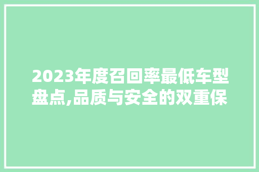 2023年度召回率最低车型盘点,品质与安全的双重保障 蓄电池配件