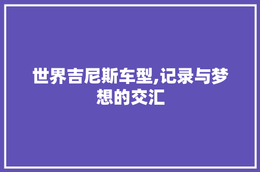 世界吉尼斯车型,记录与梦想的交汇