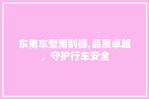 东南车型雨刮器,品质卓越，守护行车安全