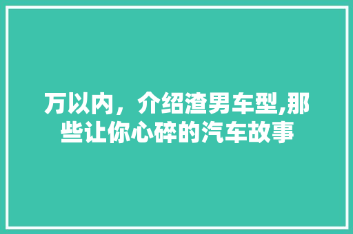 万以内，介绍渣男车型,那些让你心碎的汽车故事