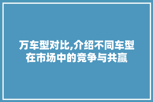 万车型对比,介绍不同车型在市场中的竞争与共赢