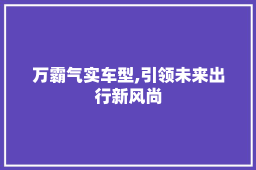 万霸气实车型,引领未来出行新风尚 新能源汽车