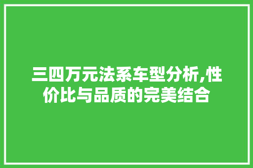 三四万元法系车型分析,性价比与品质的完美结合 车灯配件