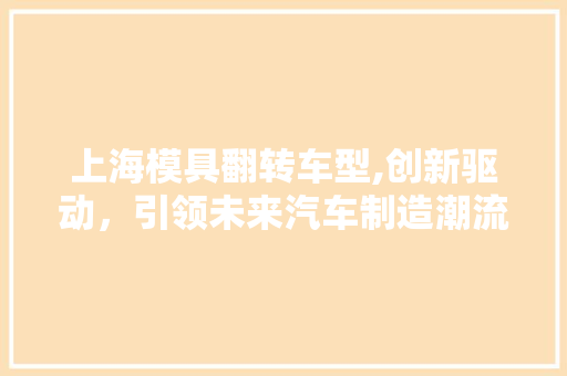 上海模具翻转车型,创新驱动，引领未来汽车制造潮流