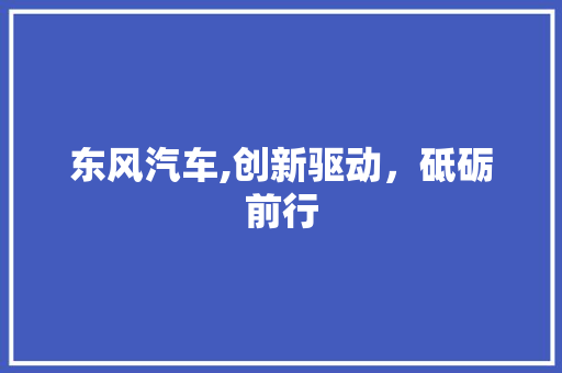 东风汽车,创新驱动，砥砺前行