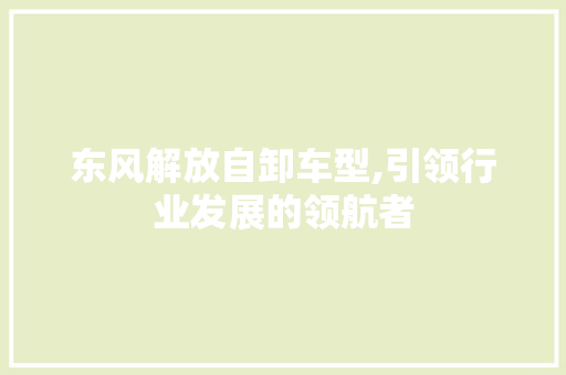 东风解放自卸车型,引领行业发展的领航者
