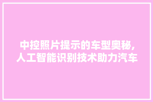 中控照片提示的车型奥秘,人工智能识别技术助力汽车行业革新