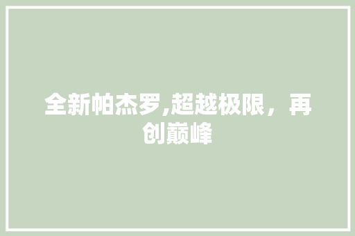 全新帕杰罗,超越极限，再创巅峰