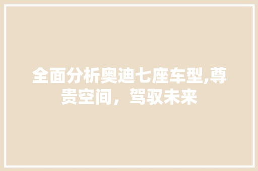 全面分析奥迪七座车型,尊贵空间，驾驭未来