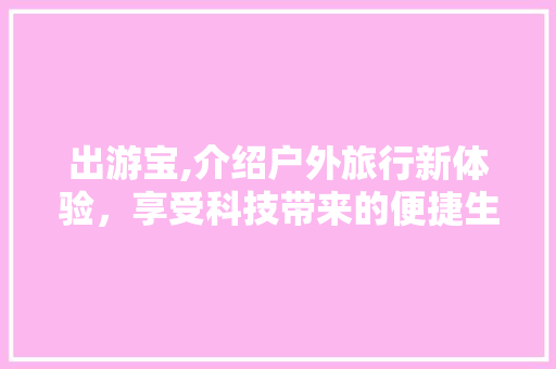 出游宝,介绍户外旅行新体验，享受科技带来的便捷生活 新款车型