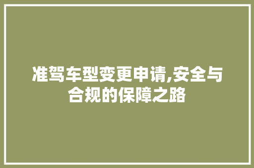 准驾车型变更申请,安全与合规的保障之路