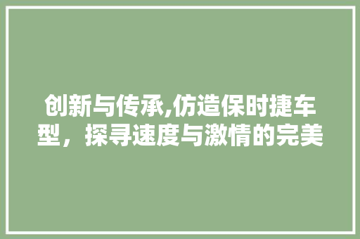 创新与传承,仿造保时捷车型，探寻速度与激情的完美融合