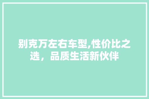 别克万左右车型,性价比之选，品质生活新伙伴