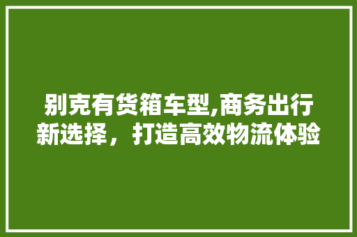 别克有货箱车型,商务出行新选择，打造高效物流体验 车灯配件