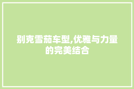 别克雪茄车型,优雅与力量的完美结合