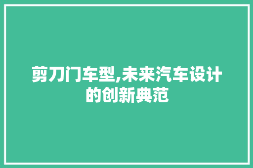 剪刀门车型,未来汽车设计的创新典范