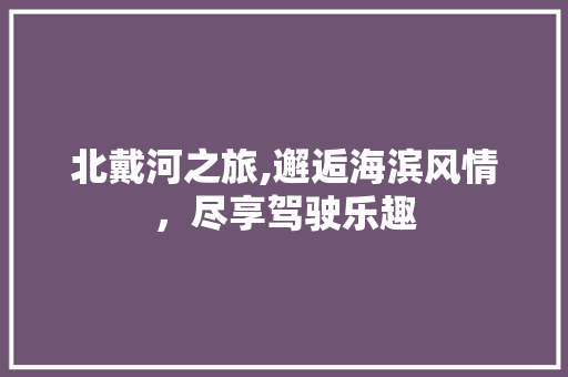 北戴河之旅,邂逅海滨风情，尽享驾驶乐趣