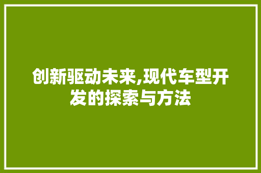 创新驱动未来,现代车型开发的探索与方法 新款车型
