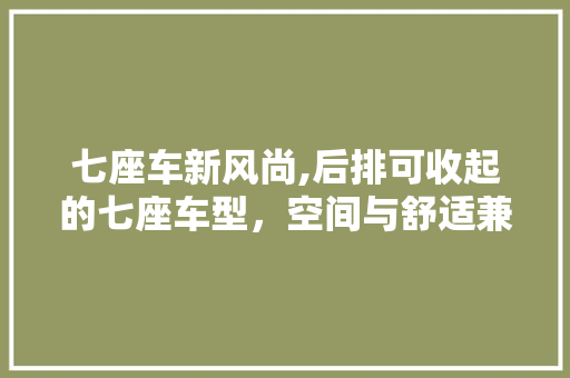 七座车新风尚,后排可收起的七座车型，空间与舒适兼顾的智慧之选