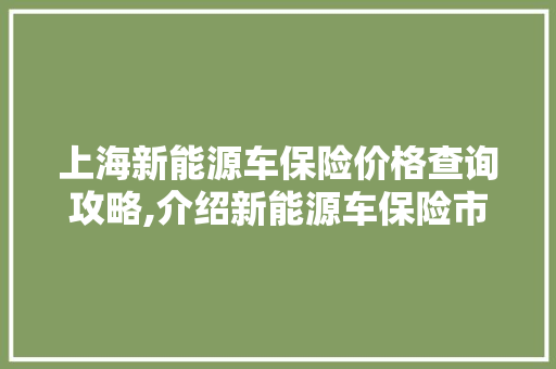 上海新能源车保险价格查询攻略,介绍新能源车保险市场