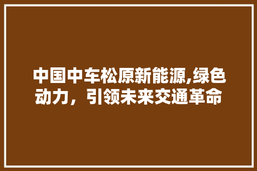 中国中车松原新能源,绿色动力，引领未来交通革命