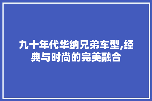 九十年代华纳兄弟车型,经典与时尚的完美融合
