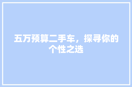 五万预算二手车，探寻你的个性之选