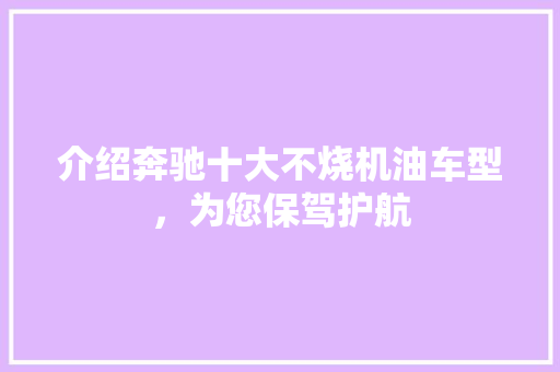 介绍奔驰十大不烧机油车型，为您保驾护航