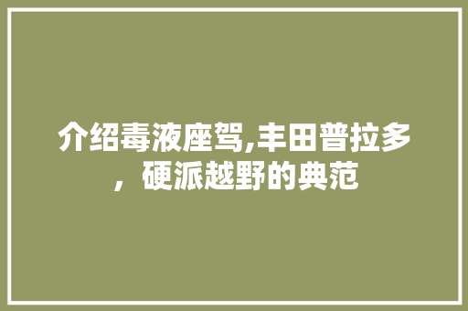 介绍毒液座驾,丰田普拉多，硬派越野的典范