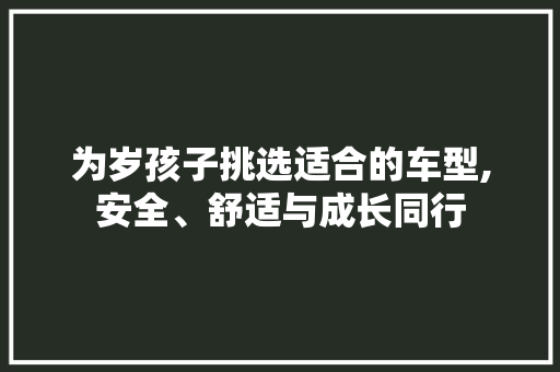 为岁孩子挑选适合的车型,安全、舒适与成长同行