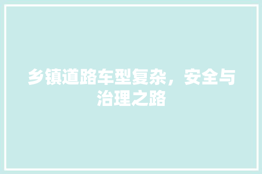 乡镇道路车型复杂，安全与治理之路 汽车配件