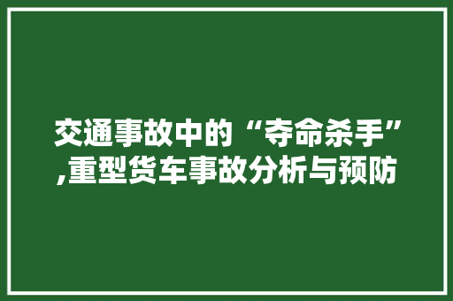 交通事故中的“夺命杀手”,重型货车事故分析与预防