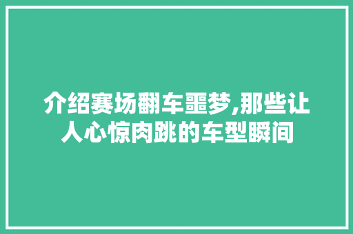 介绍赛场翻车噩梦,那些让人心惊肉跳的车型瞬间 汽车配件
