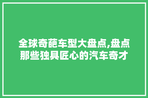 全球奇葩车型大盘点,盘点那些独具匠心的汽车奇才 车灯配件