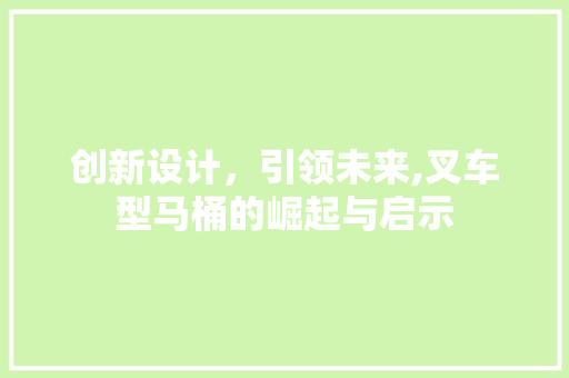 创新设计，引领未来,叉车型马桶的崛起与启示 汽车配件