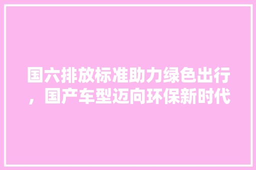 国六排放标准助力绿色出行，国产车型迈向环保新时代 车灯配件