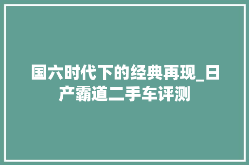国六时代下的经典再现_日产霸道二手车评测