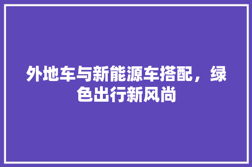 外地车与新能源车搭配，绿色出行新风尚