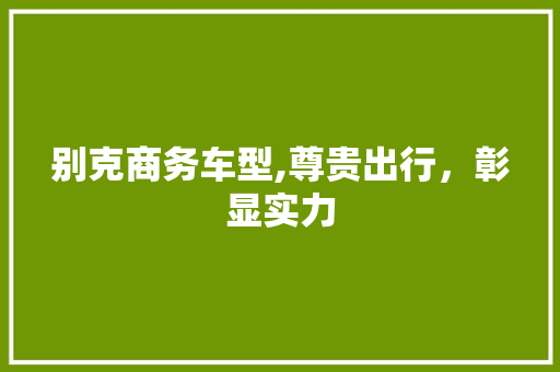 别克商务车型,尊贵出行，彰显实力