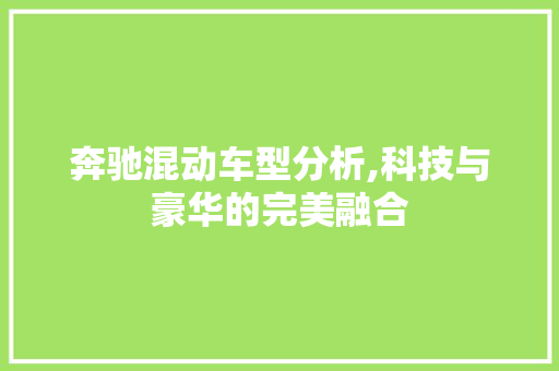 奔驰混动车型分析,科技与豪华的完美融合