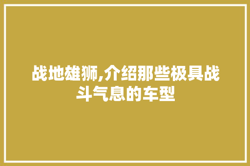 战地雄狮,介绍那些极具战斗气息的车型