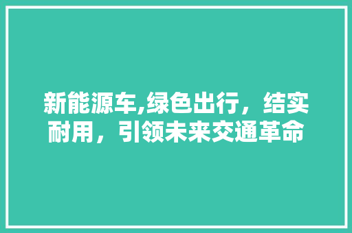 新能源车,绿色出行，结实耐用，引领未来交通革命