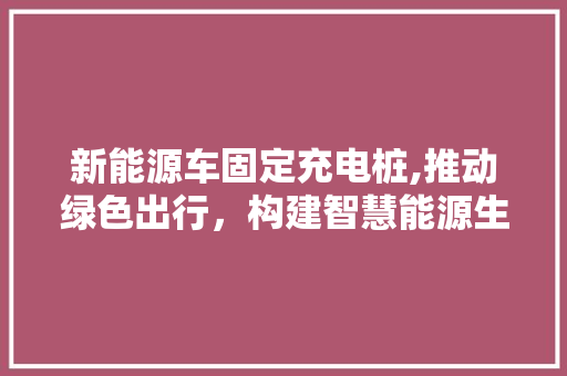 新能源车固定充电桩,推动绿色出行，构建智慧能源生态