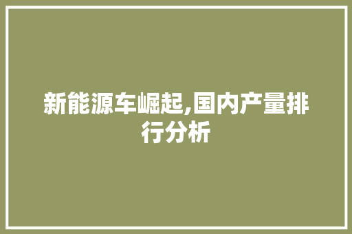 新能源车崛起,国内产量排行分析