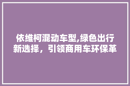 依维柯混动车型,绿色出行新选择，引领商用车环保革命